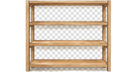 An empty bookshelf